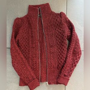 Isabel Marant Red Lurex Zip Cardigan Size 42
